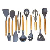 Kit Escumadeira Pegador Concha Colher Fuet Silicone