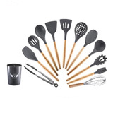 Kit Escumadeira Pegador Concha Colher Fuet Silicone Tiffany