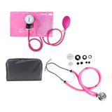 Kit Esfigmomanômetro Estetoscopio Rappaport Rosa Premium