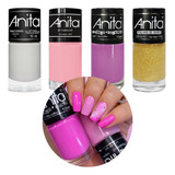 Kit Esmalte Anita Barbie Rosa Pink Nail Art Folhas De Ouro Cor I Like Coffee vai Passar francesinha folhas De Ouro