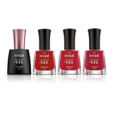 Kit Esmalte Diamond Gel Risque 3 Tons De Vermelho Fixador