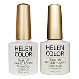 Kit Esmalte Em Gel Francesinha Helen Color Branco Renda 10ml