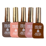 Kit Esmalte Helen Color Cores Nude 5un Nova Coleção Conexão
