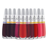 Kit Esmalte Impala 10 Tons Vermelho Moda Linha Profissional