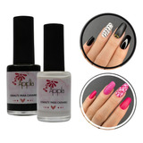Kit Esmaltes Para Carimbo Unhas Apipila 1 Branco 1 Preto
