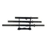 Kit Espada Katana Decorativa Suporte Lamina Reta Decoração