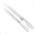 Kit Espátula   Faca De Confeiteiro Em Inox Cabo Branco 32cm