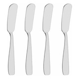 Kit Espátula Para Manteiga Só Qualidade 4 Peças Inox Sq 4303 Cor Prateado