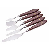 Kit Espatulas De Pintura Aço Inox 5 Peças Promoçao