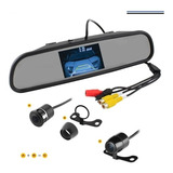 Kit Espelho Retrovisor Tela Monitor Lcd 4 3 Câmera Ré Kx3