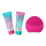 Kit Esponja Elétrica Facial Sabonete Pré E Pós Maquiagem