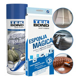 Kit Espuma Limpa Tudo E Esponja Magica Estofado Couro