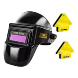 Kit Esquadro Magnético 12kg C Máscara De Solda Soldador
