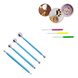 Kit Estecas 4 Boleadores 3 Agulhas Em Aço Inox Profissional