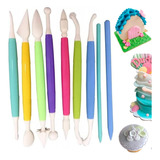 Kit Estecas Para Modelar E Esculpir Pasta Americana 9 Peças