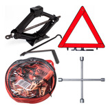 Kit Estepe Carro Macaco Triangulo Chave Roda Cabo De Chupeta