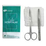 Kit Esteril Inox 1 Pinça 1 Tesoura 1 Compressa Kolplast