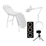 Kit Estética Maca Suporta Até 140 Kilos Lupa Mesa Led Brinde