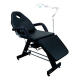 Kit Estética Poltrona Fixa Lupa Articulada Fixador Cor Preto