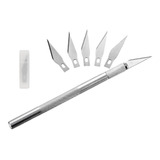 Kit Estilete Precisão Bisturi Para Artesanato 5 Lâminas