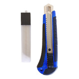 Kit Estilete Profissional 18mm Cabo Emborachado Com 4 Lâmina
