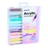 Kit Estojo 12 Caneta Pincel Brush Pen Tinta Acrilica Molin