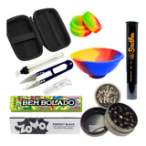 Kit Estojo Case Seda Vidro Dichavador Metal Tesoura Slick