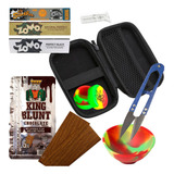 Kit Estojo Case Slick Tesoura Cuia Blunt Choc Seda