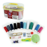 Kit Estojo Costura 68 Pçs Manual Reparo Rápido Botões Linhas