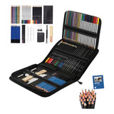 Kit Estojo De Lápis Desenho 72 Peças Profissional Arte Super