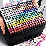 Kit Estojo Profissional Canetinha Escolar Desenho Ponta Dupla 36 Cores