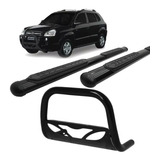 Kit Estribo Oval Preto E Impulsão Tucson 2005 Até 2015