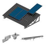 Kit Estrutura 4 Painéis Solares Telha Metálica Mini trilho