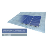 Kit Estrutura 4 Painéis Solares Telha Metálica Mini trilho