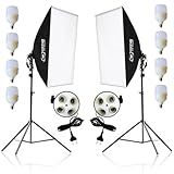Kit Estúdio 2 SoftBox Quadruplo 50 X 70 2 Tripés 2m 8 Lampadas LED
