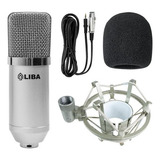 Kit Estudio Microfone Condensador Profissional Liba