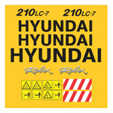 Kit Etiquetas Adesivo Escavadeira Hidráulica Hyundai 210lc 7