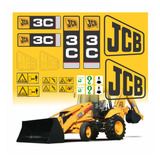 Kit Etiquetas Adesivos Retro Escavadeira Jcb 3c