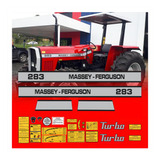 Kit Etiquetas Adesivos Trator Massey Ferguson 283 Mf283 Cor Preto cinza