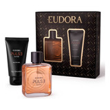 Kit Eudora Pulse Action Deo Colonia 100ml Balm Pós Barba 75g