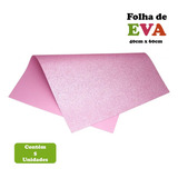 Kit Eva Com 5 Unidades Glitter 40x60cm Leoarts Brilhate Cor Rosa claro