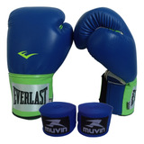 Kit Everlast Luva 14 Oz Bandagem 3 M Boxe Muay Thai Original