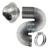Kit Exaustao 1 5 M P Coifa C Tampa De Saída Em Inox 150mm