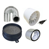 Kit Exaustor 150mm 110v Filtro Odor Carvão Ativado Grow