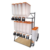 Kit Expositor Dispenser 10 Galões 36lt Grão Ração Promoção