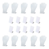 Kit Expositores Branco Colares Joias Brinco Bijuteria 20pç