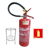 Kit Extintor Pó Químico Abc 4 Kg Suporte De Piso Placa
