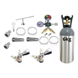 Kit Extração Para Chopp Regulador 2 Vias Cilindro Co2 6kg