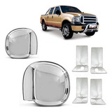 Kit F250 Capa Maçaneta Aplique Retrovisor Cromado 01 02 03