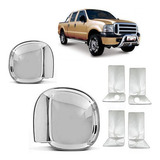 Kit F250 Capa Maçaneta Aplique Retrovisor Cromado 04 05 06
